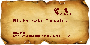Mladoniczki Magdolna névjegykártya